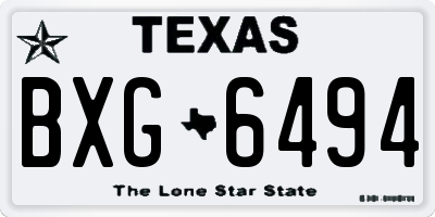 TX license plate BXG6494