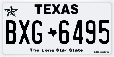 TX license plate BXG6495