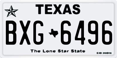 TX license plate BXG6496