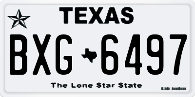 TX license plate BXG6497
