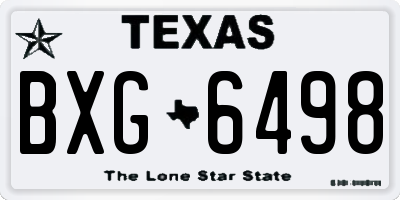TX license plate BXG6498