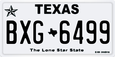 TX license plate BXG6499