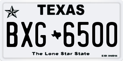 TX license plate BXG6500