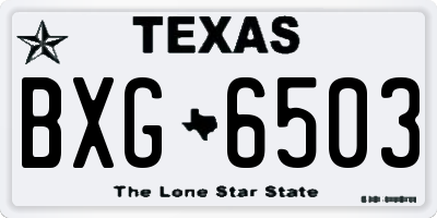 TX license plate BXG6503