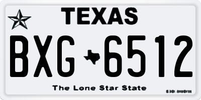 TX license plate BXG6512