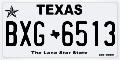 TX license plate BXG6513
