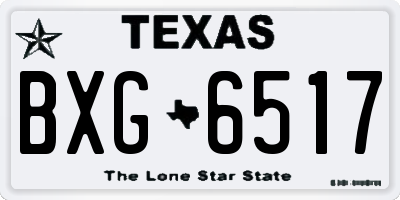 TX license plate BXG6517