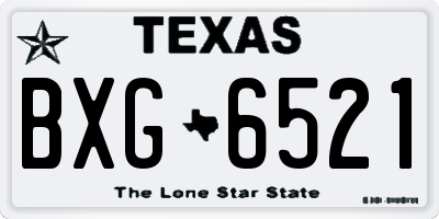TX license plate BXG6521