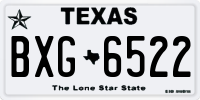 TX license plate BXG6522