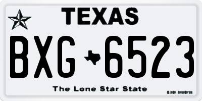 TX license plate BXG6523