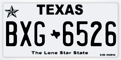 TX license plate BXG6526