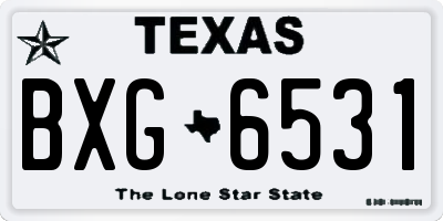 TX license plate BXG6531