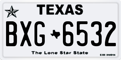 TX license plate BXG6532