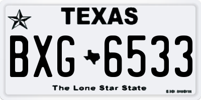 TX license plate BXG6533
