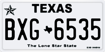 TX license plate BXG6535