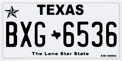 TX license plate BXG6536