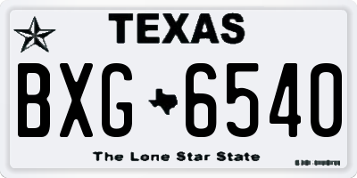 TX license plate BXG6540