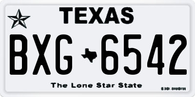 TX license plate BXG6542