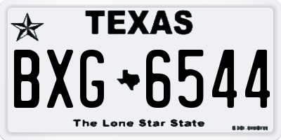 TX license plate BXG6544