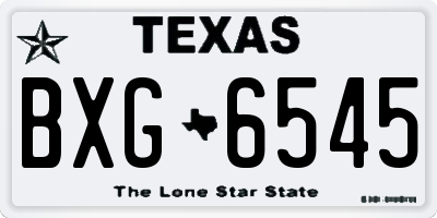 TX license plate BXG6545