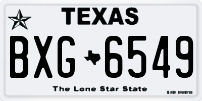 TX license plate BXG6549