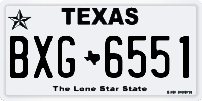 TX license plate BXG6551