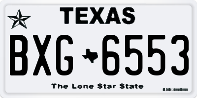 TX license plate BXG6553