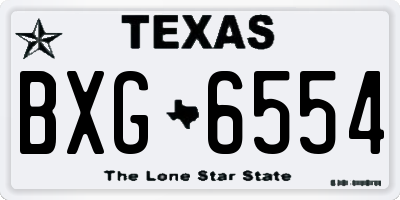 TX license plate BXG6554