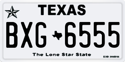TX license plate BXG6555