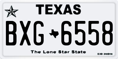 TX license plate BXG6558
