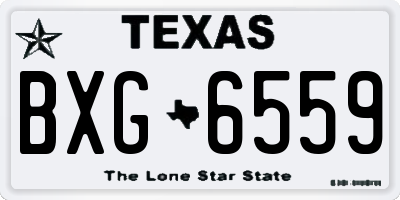 TX license plate BXG6559