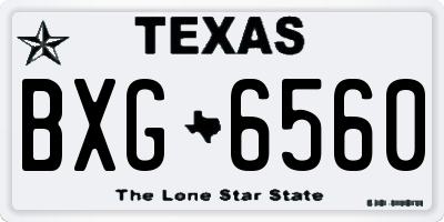 TX license plate BXG6560