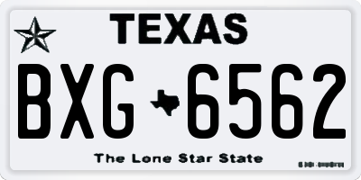 TX license plate BXG6562