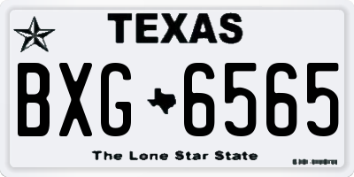 TX license plate BXG6565