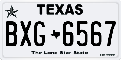 TX license plate BXG6567