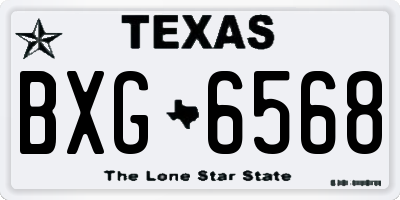 TX license plate BXG6568