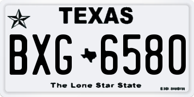 TX license plate BXG6580