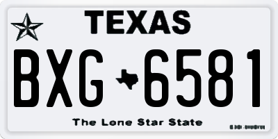 TX license plate BXG6581