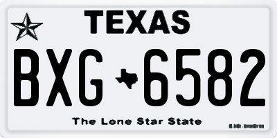 TX license plate BXG6582