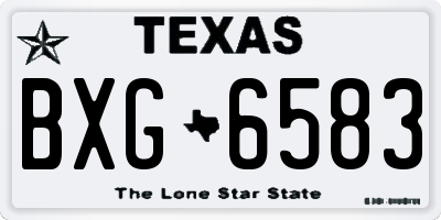 TX license plate BXG6583