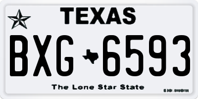 TX license plate BXG6593