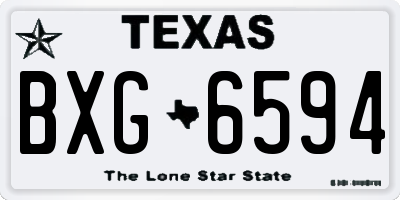 TX license plate BXG6594