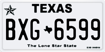 TX license plate BXG6599
