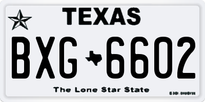 TX license plate BXG6602