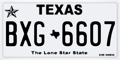 TX license plate BXG6607
