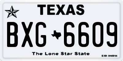 TX license plate BXG6609