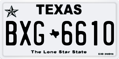 TX license plate BXG6610