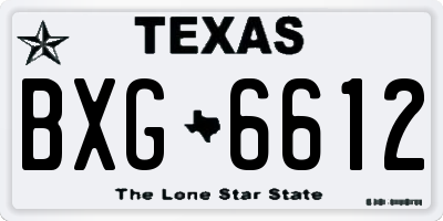 TX license plate BXG6612
