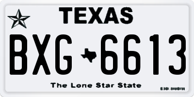 TX license plate BXG6613