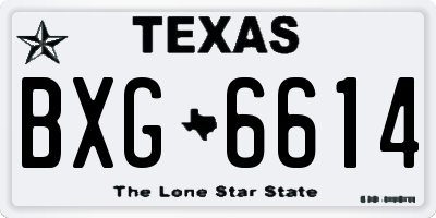 TX license plate BXG6614